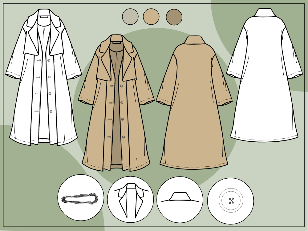 Oversized Trench Coat Illustration Moodboard