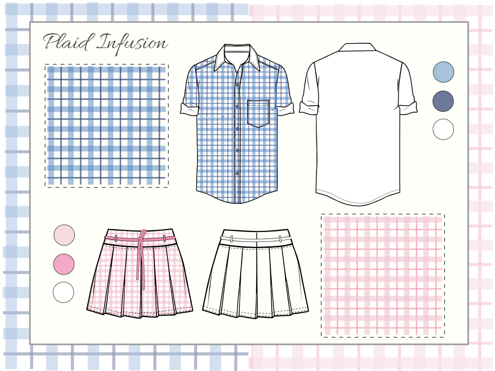 Plaid Trend-Inspired Illustrations Moodboard