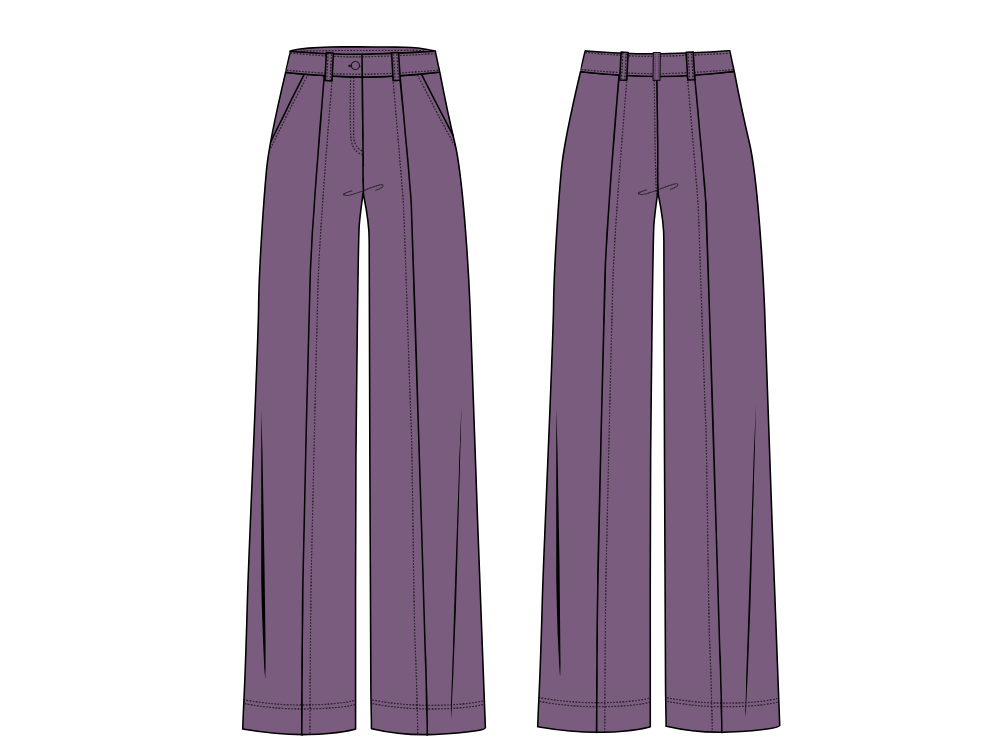 Top 10 High-waist Trouser Sketches and Templates