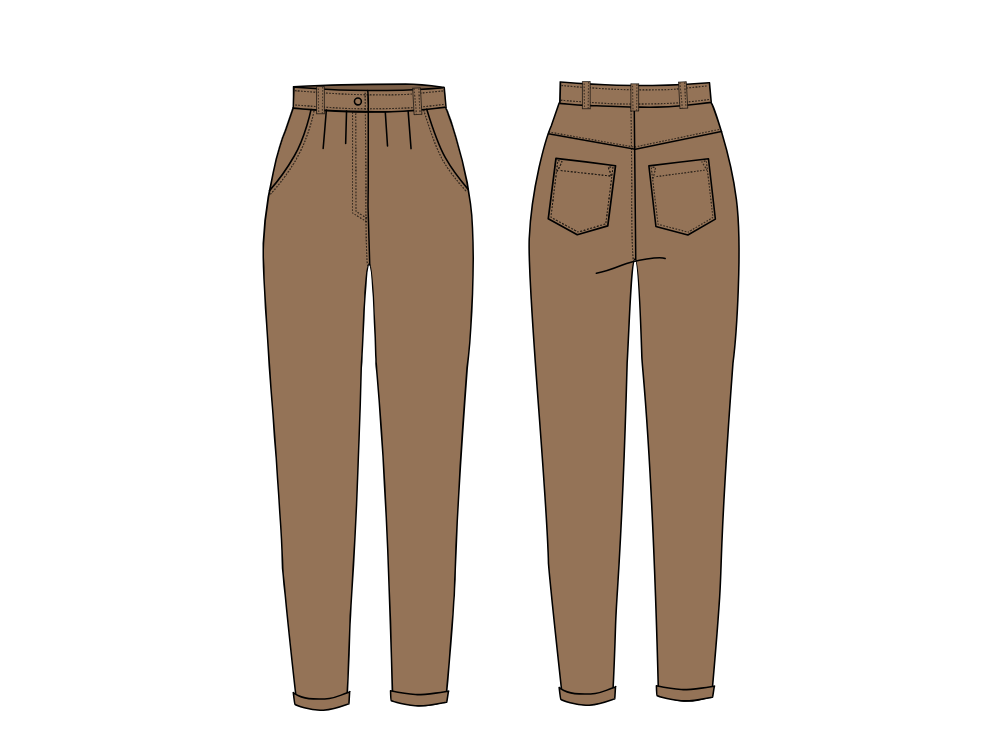 Top 10 High-waist Trouser Sketches and Templates