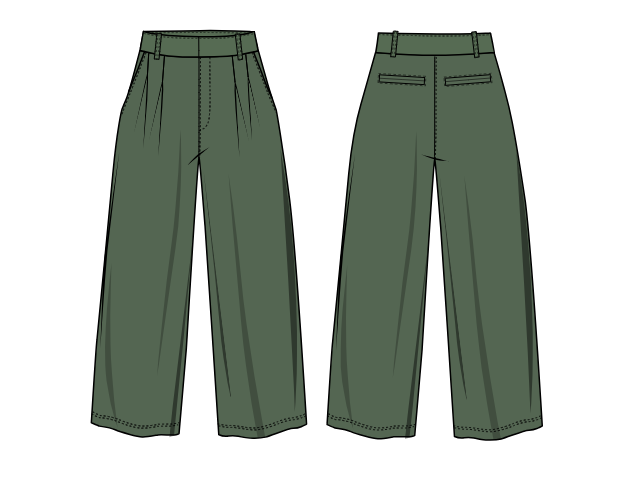 Top 10 High-waist Trouser Sketches and Templates