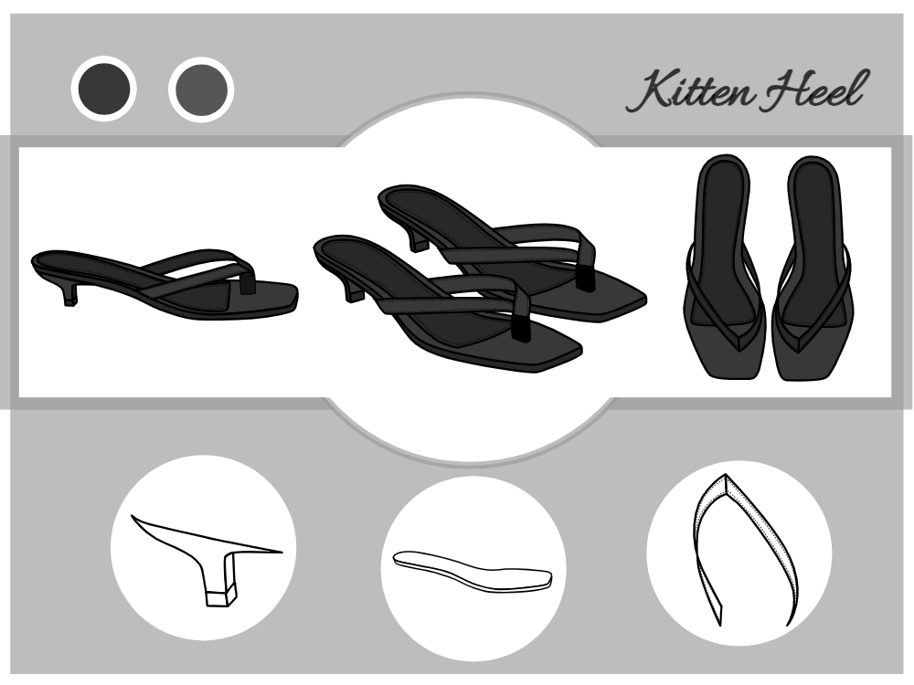 Flip Flop Kitten Heel Sketch Moodboard