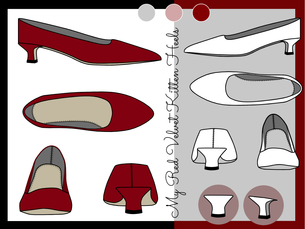 Kitten Heel Shoe Sketch Moodboard