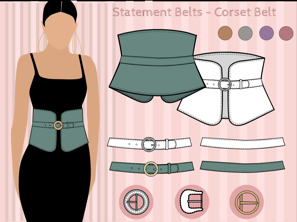 10 Stylish Statement Belt Sketches and Templates