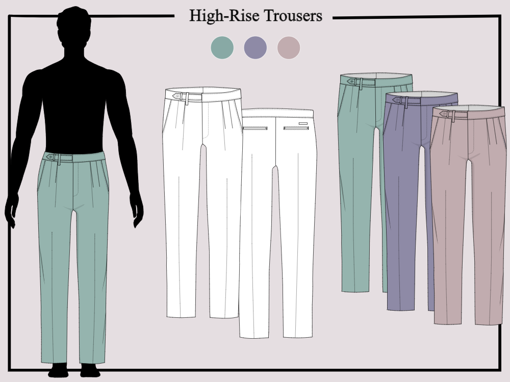 Top 10 High-waist Trouser Sketches and Templates