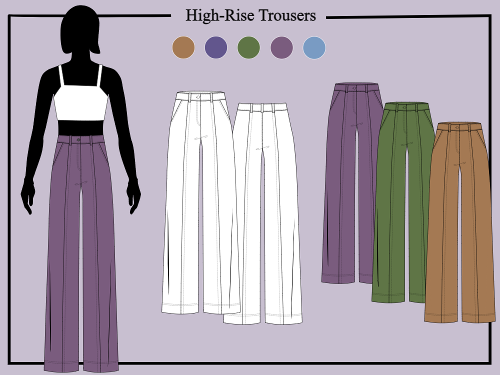 Top 10 High-waist Trouser Sketches and Templates