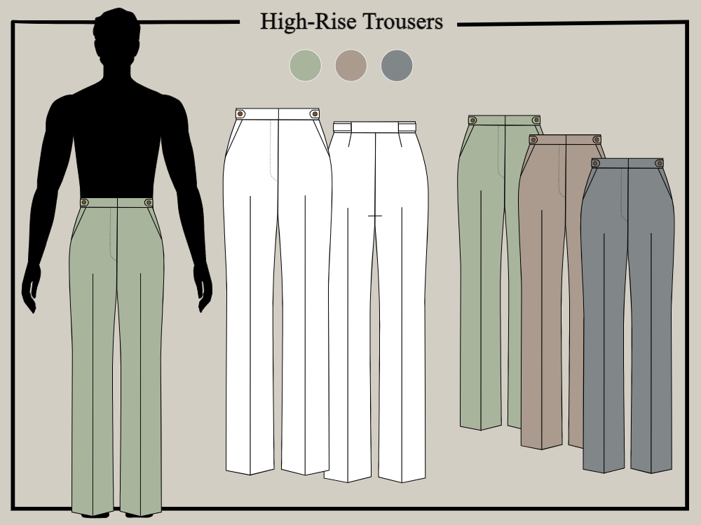 Top 10 High-waist Trouser Sketches and Templates