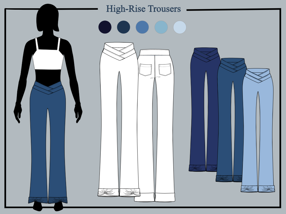 Top 10 High-waist Trouser Sketches and Templates