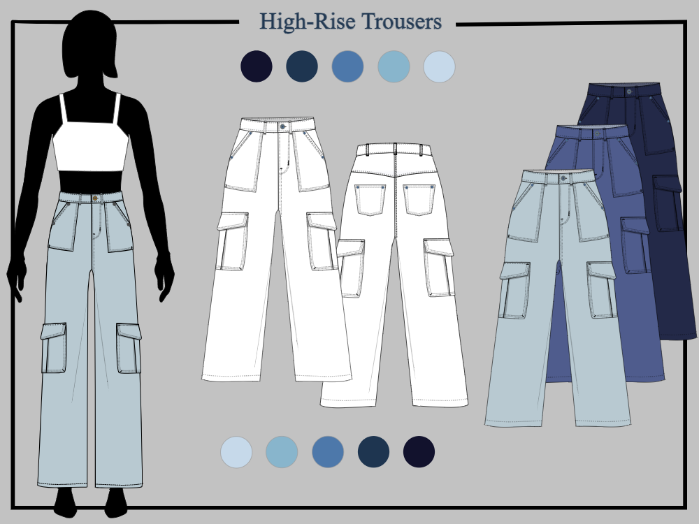 Top 10 High-waist Trouser Sketches and Templates