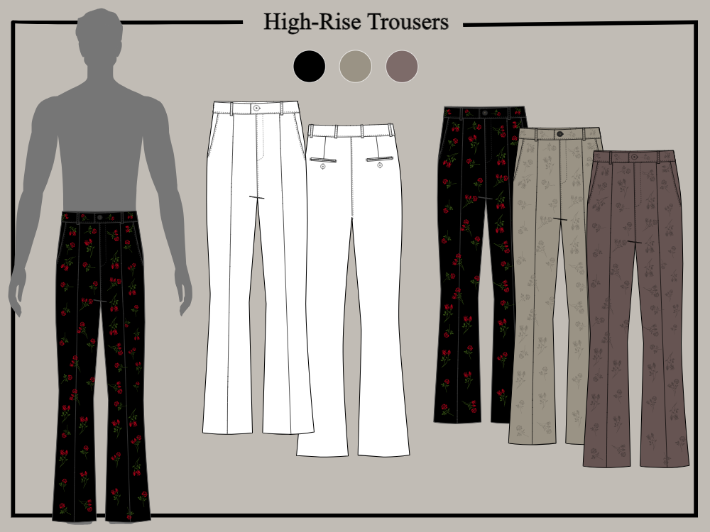 Top 10 High-waist Trouser Sketches and Templates