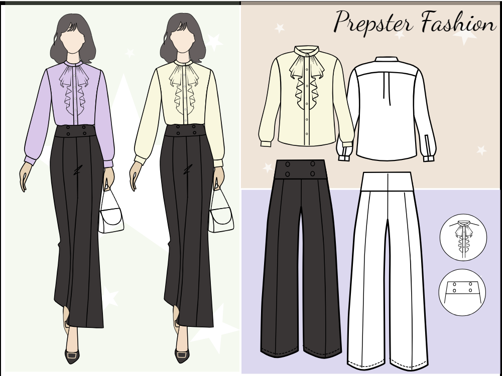 Prepster Fashion Illustration Moodboard