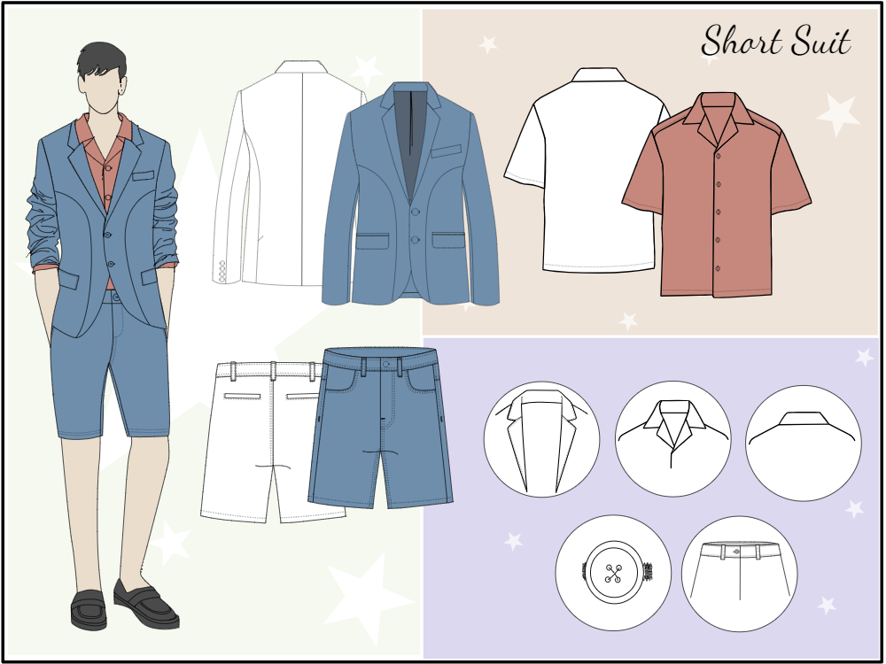 Short Suit Illustration Moodboard