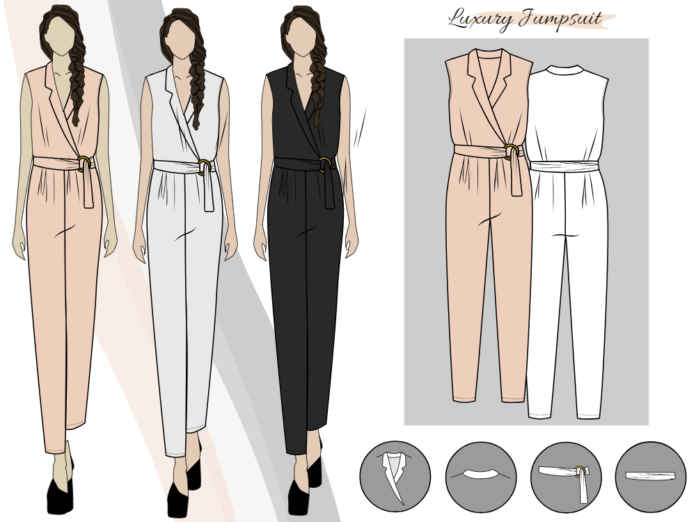 Luxury Jumpsuit Illustration Moodboard