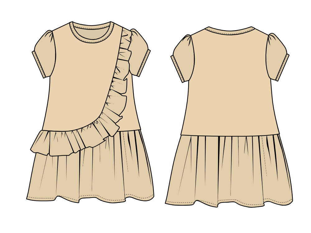 10 Types of Kidswear Sketches & Illustrations