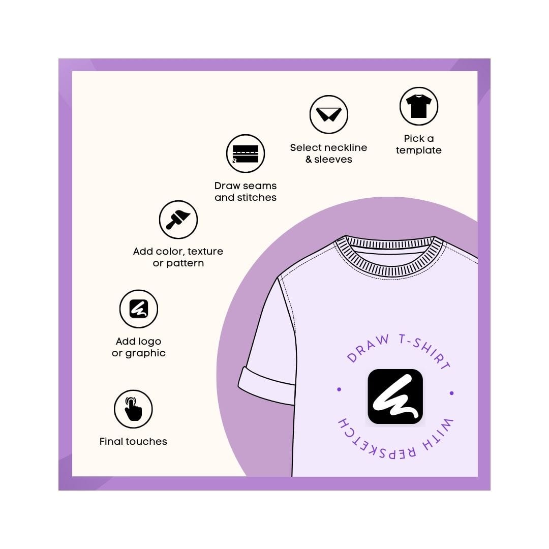 Steps to Draw a T-shirt on Repsketch Graphic