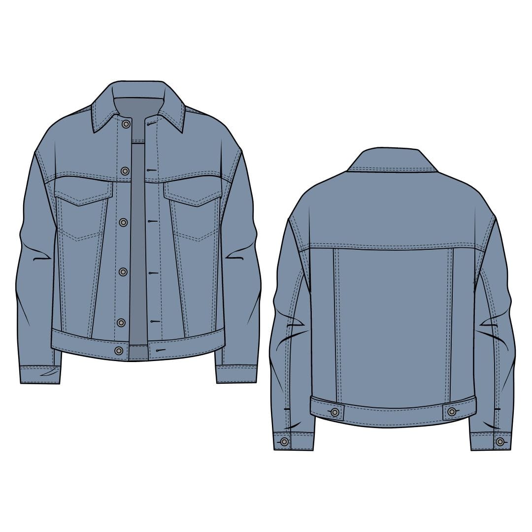 Denim Jacket Technical Sketch